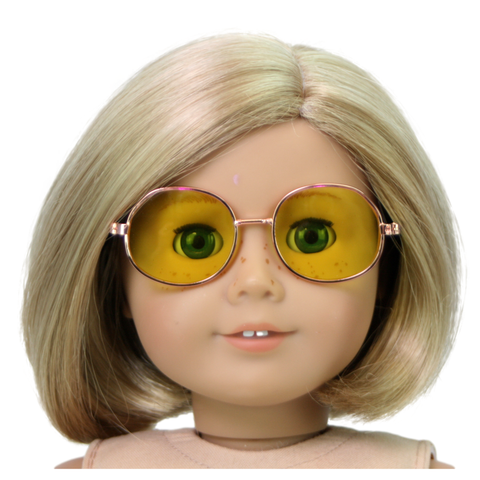 Round Wire Glasses w Yellow Lenses