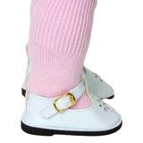 White Mary Janes w/Flower Cutout