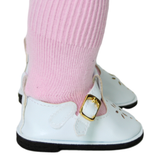 White Mary Janes w/Flower Cutout