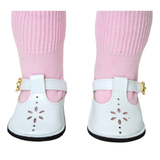 White Mary Janes w/Flower Cutout