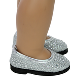 Silver Rhinestone Flats Shoes