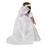 White Wedding Dress w Roses and Flower Veil