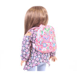 Backpack Pink with Flowers and Butterflies