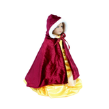 Fur Trimmed Burgundy Winter Cape