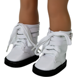 White Boots with Buckle and Laces