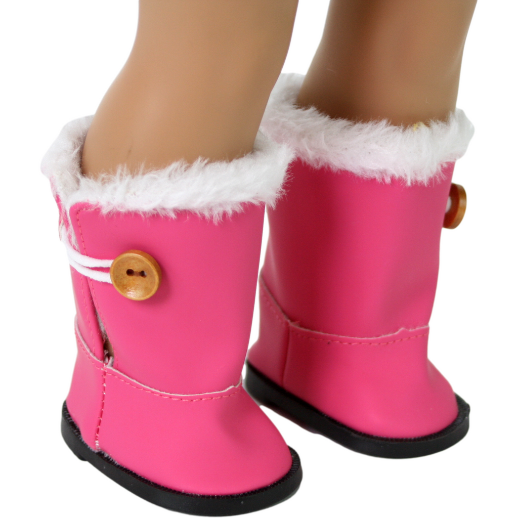 Hot Pink Fur Lined Boot w/ closure