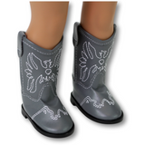 Grey Cowgirl Boots with Eagle