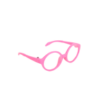 Round Neon Pink Plastic Glasses