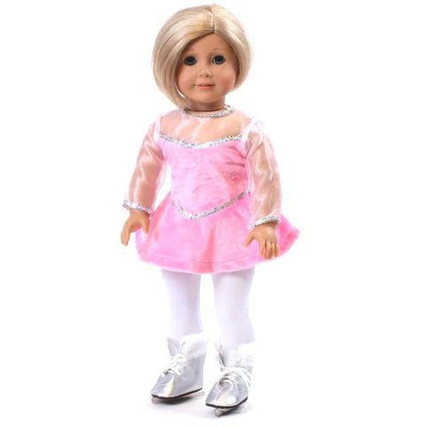 Pink Little Figure Skater Outfit w/ Skates