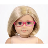 Pink Rectangle Plastic Frame Glasses