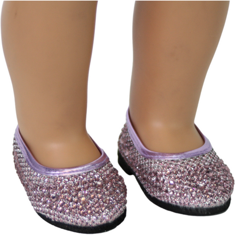 Lavender Rhinestone Flats Shoes