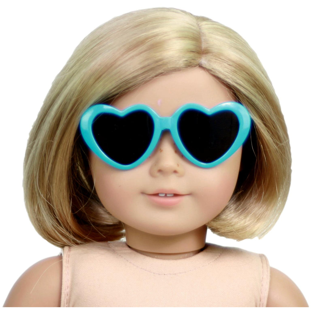 Teal Heart Shaped Sunglasses